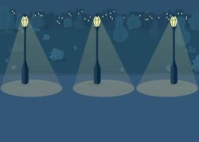 illustration vectorielle de nuit parc plat couleur vecteur