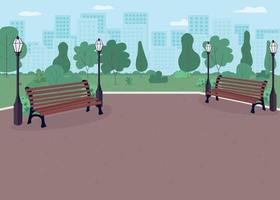 illustration vectorielle de couleur plat parc de la ville vecteur