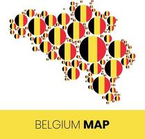 carte de la Belgique remplie de cercles en forme de drapeau vecteur