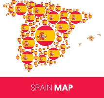 carte de l'espagne remplie de cercles en forme de drapeau vecteur