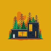 Vector Cabin moderne dans les bois