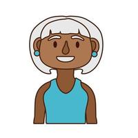 vieux personnage d'avatar de personne afro femme vecteur