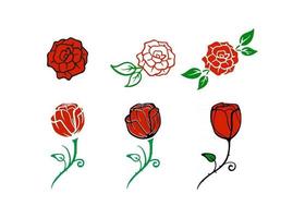 roses, icône, conception, modèle, vecteur, illustration, isolé vecteur