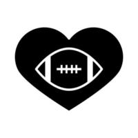 football américain amour jeu sport professionnel et récréatif icône du design silhouette vecteur