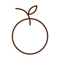 icône de style de ligne de produit orange fruits frais aliments sains vecteur