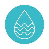 goutte d'eau avec des vagues nature icône de style bloc bleu liquide vecteur