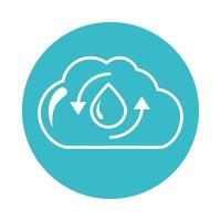 nuage eau goutte recycler nature liquide bleu bloc style icône vecteur