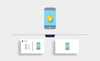 icône de vecteur de facture de téléphone intelligent argent comptant