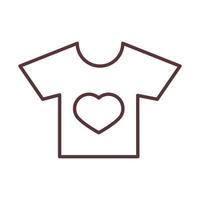 bébé petite chemise avec coeur vêtements vêtements pour bébé icône de style de ligne pour enfants vecteur