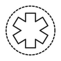 icône de style de ligne de signe de pictogramme médical et hospitalier de soins de santé vecteur