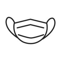 masque de protection icône de style de ligne pictogramme médical et hospitalier soins de santé vecteur