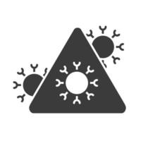 covid 19 éclosion de coronavirus et icône de style de silhouette de risque médical de santé pandémique vecteur