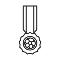 icône de style de ligne de tournoi de sports récréatifs de la ligue de ruban de médaille de match de football vecteur