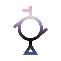 symbole de genre poli de l'icône de style dégradé d'orientation sexuelle vecteur