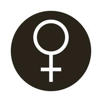 symbole de genre féminin de l'icône de style de bloc d'orientation sexuelle vecteur