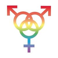 homme bisexuel symbole de genre de l'icône de style dégradé d'orientation sexuelle vecteur