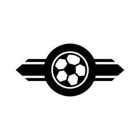 jeu de football ballon badge symbole ligue sports récréatifs tournoi silhouette icône de style vecteur