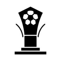 jeu de football trophée prix ligue tournoi de sports récréatifs icône de style silhouette vecteur