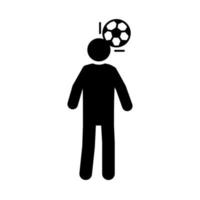 joueur de football avec ballon dans l'icône de style silhouette tournoi de sports récréatifs de la ligue principale vecteur