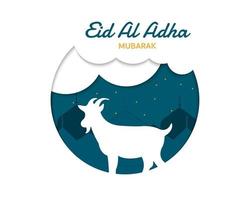 eid al adha en papier vecteur