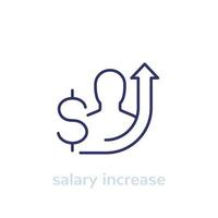 icône de ligne d'augmentation de salaire sur blanc