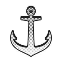 ancre vecteur icône logo bateau pirate barre nautique maritime polka point bande dessinée screentone illustration symbole Facile graphique