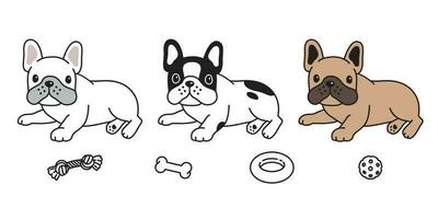 chien vecteur français bouledogue icône personnage dessin animé chiot race jouet logo illustration griffonnage symbole