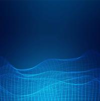 Conception abstraite de vague de fil de technologie bleue élégante vecteur