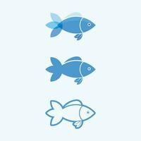 modèle de logo de conception d'icône abstraite de poisson, symbole vectoriel créatif du club de pêche ou de la boutique en ligne.