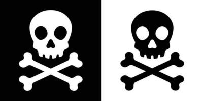crâne os croisé vecteur pirate icône Halloween fantôme logo graphique symbole illustration