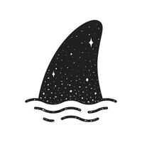 requin ailette vecteur icône logo nuit ciel espace dauphin baleine poisson océan symbole illustration