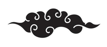 nuage élégant style noir Couleur isolé vecteur