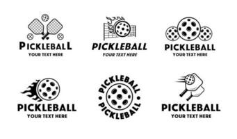 pickleball logo vecteur ensemble noir Couleur