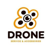 drone logo vecteur isolé sur blanc Contexte