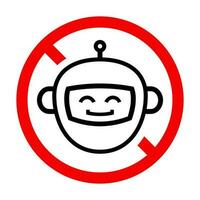 non bot Arrêtez robot interdiction signe vecteur