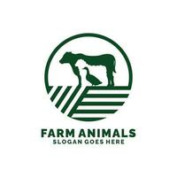 ferme animaux logo conception vecteur. bétail logo vecteur