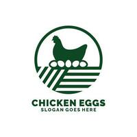 poulet des œufs ferme logo conception vecteur