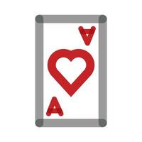 carte de poker avec coeur multiplié style de ligne vecteur