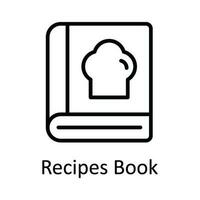 recettes livre vecteur contour icône conception illustration. nourriture et les boissons symbole sur blanc Contexte eps dix fichier