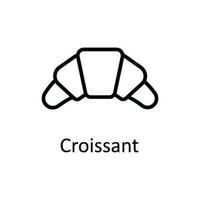 croissant vecteur contour icône conception illustration. nourriture et les boissons symbole sur blanc Contexte eps dix fichier