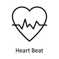 cœur battre vecteur contour icône conception illustration. médical et santé symbole sur blanc Contexte eps dix fichier
