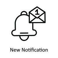 Nouveau notification vecteur contour icône conception illustration. utilisateur interface symbole sur blanc Contexte eps dix fichier
