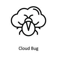 nuage punaise vecteur contour icône conception illustration. cyber Sécurité symbole sur blanc Contexte eps dix fichier