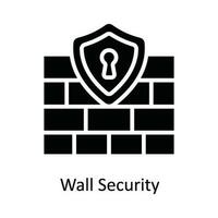 mur Sécurité vecteur solide icône conception illustration. cyber Sécurité symbole sur blanc Contexte eps dix fichier