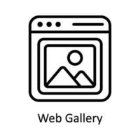 la toile Galerie vecteur contour icône conception illustration. numérique commercialisation symbole sur blanc Contexte eps dix fichier