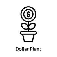 dollar plante vecteur contour icône conception illustration. numérique commercialisation symbole sur blanc Contexte eps dix fichier