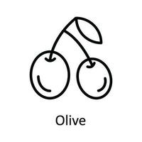 olive vecteur contour icône conception illustration. nourriture et les boissons symbole sur blanc Contexte eps dix fichier