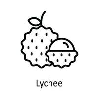 litchi vecteur contour icône conception illustration. nourriture et les boissons symbole sur blanc Contexte eps dix fichier