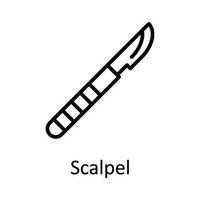 scalpel vecteur contour icône conception illustration. médical et santé symbole sur blanc Contexte eps dix fichier