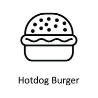 Hot-dog Burger vecteur contour icône conception illustration. nourriture et les boissons symbole sur blanc Contexte eps dix fichier